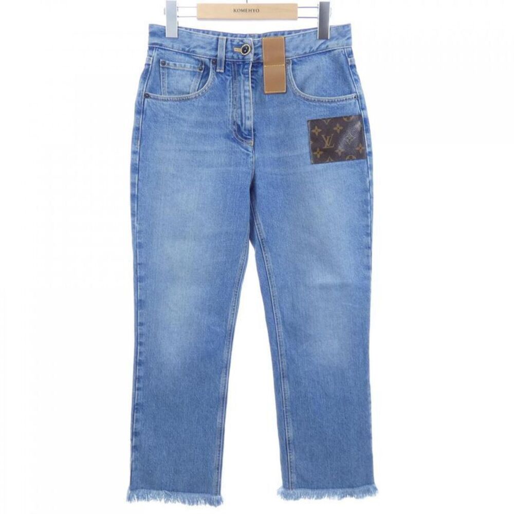 Louis Vuitton Flared Hem Monogram Patch Jeans Fop… - image 1